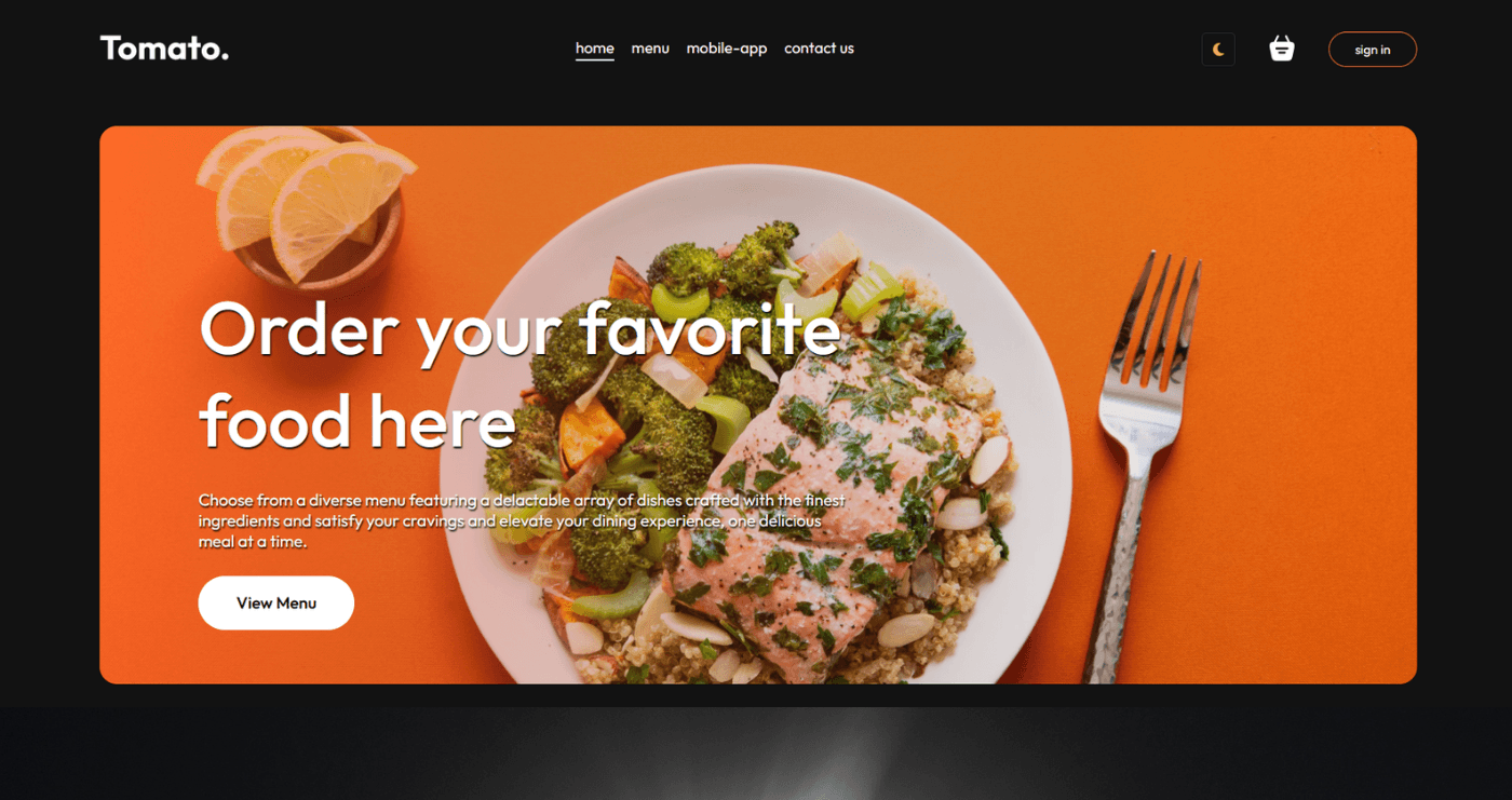 Tomato — Full-stack Food Ordering